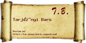 Tarjányi Bars névjegykártya